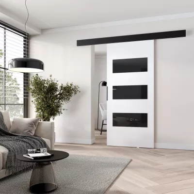 Interiérové ​​dvere na stenu BARRET 15 - 86 cm, biele / čierne