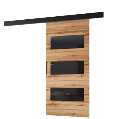 Interiérové ​​dvere na stenu BARRET 15 - 86 cm, dub wotan / čierne