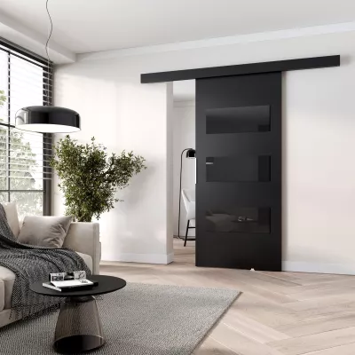 Interiérové ​​dvere na stenu BARRET 15 - 96 cm, čierne