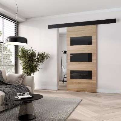 Interiérové ​​dvere na stenu BARRET 15 - 106 cm, dub sonoma / čierne