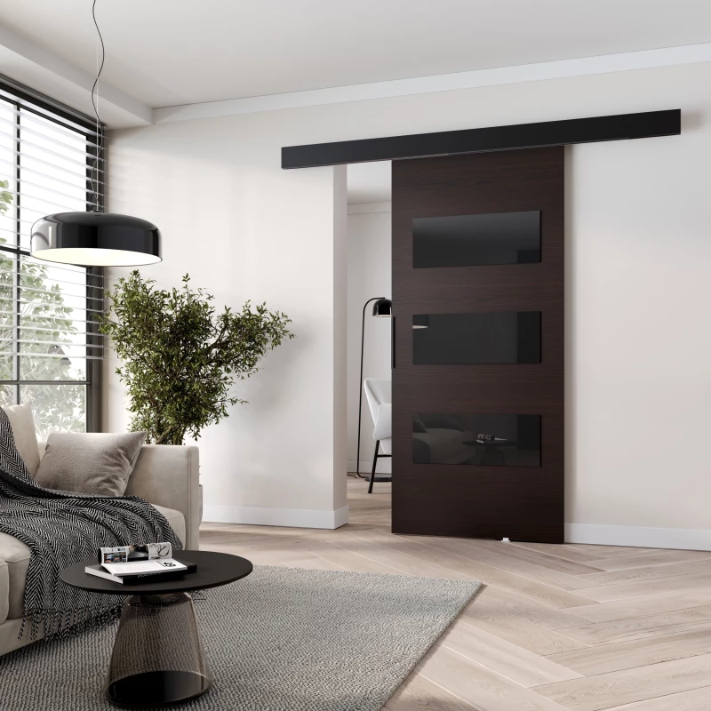 Interiérové ​​dvere na stenu BARRET 15 - 106 cm, wenge / čierne