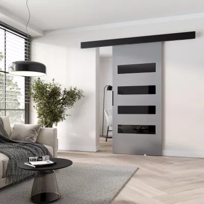 Interiérové ​​posuvné dvere BARRET 16 - 76 cm, šedé / čierne