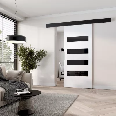 Interiérové ​​posuvné dvere BARRET 16 - 96 cm, biele / čierne