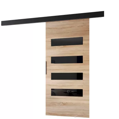 Interiérové ​​posuvné dvere BARRET 16 - 96 cm, dub sonoma / čierne