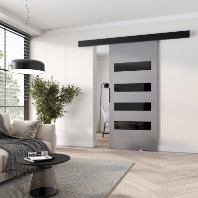 Interiérové ​​posuvné dvere BARRET 16 - 106 cm, šedé / čierne