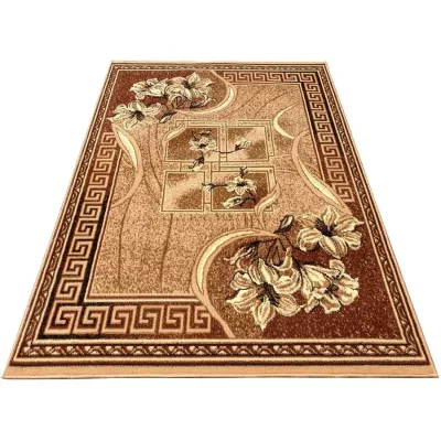 Vzorovaný koberec 50x90 cm LUKEN - béžový / hnedý