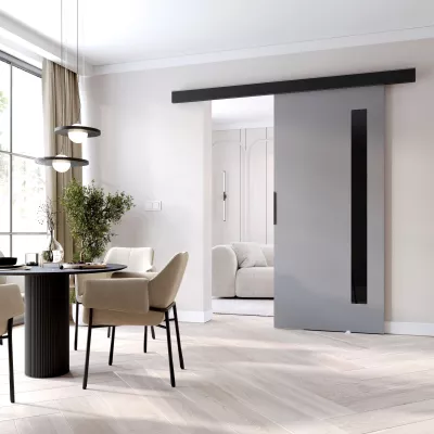 Interiérové ​​dvere na stenu BARRET 17 - 76 cm, šedé / čierne