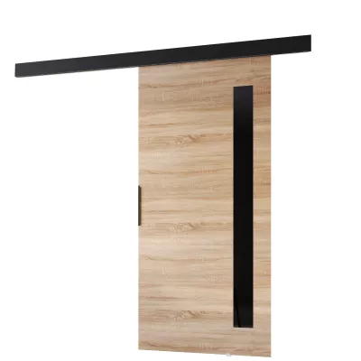 Interiérové ​​dvere na stenu BARRET 17 - 96 cm, dub sonoma / čierne