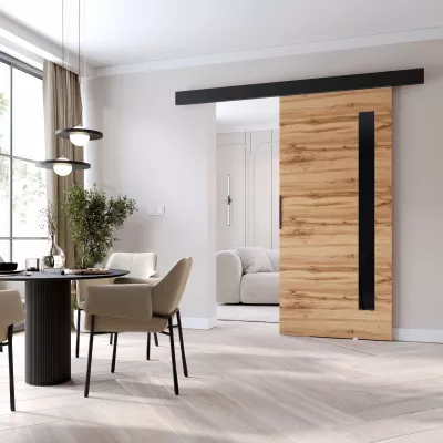 Interiérové ​​dvere na stenu BARRET 17 - 106 cm, dub wotan / čierne