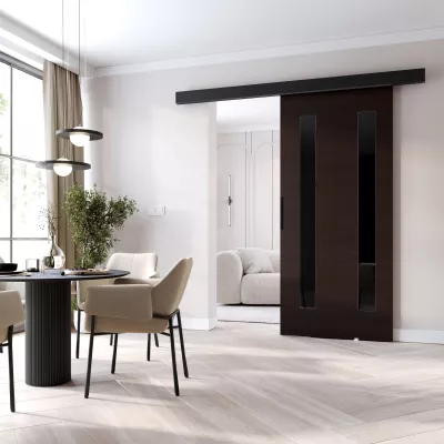 Posuvné dvere BARRET 18 - 96 cm, wenge / čierne