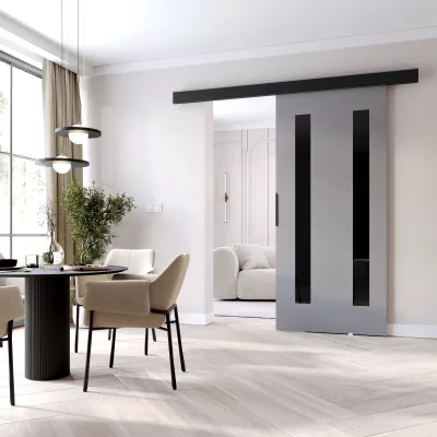 Posuvné dvere BARRET 18 - 106 cm, šedé / čierne