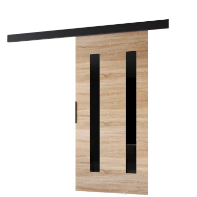 Posuvné dvere BARRET 18 - 106 cm, dub sonoma / čierne