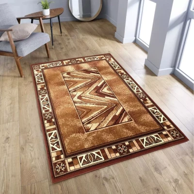 Vzorovaný kusový koberec 50x90 cm LUKEN - hnedý