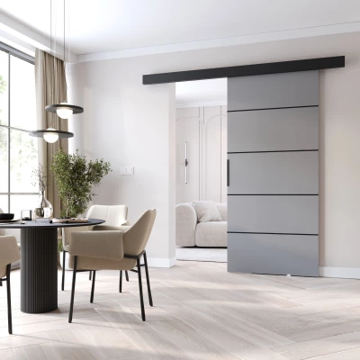 Interiérové ​​dvere na stenu BARRET 20 - 86 cm, šedé / čierne
