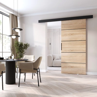 Interiérové ​​dvere na stenu BARRET 20 - 106 cm, dub sonoma / čierne