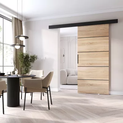 Interiérové ​​dvere na stenu BARRET 20 - 106 cm, dub sonoma / čierne