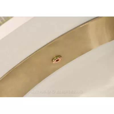 Luxusný okrúhly jedálenský stôl FULERTON - biely mramor / lesklý zlatý