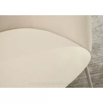 Čalúnená jedálenská stolička ELIZARA - šedá / krémová