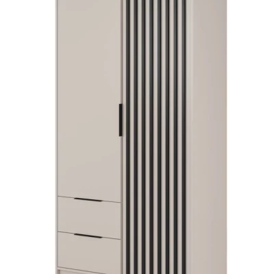 Dvojdverová skriňa MARFA - šírka 105 cm, kašmír / čierna