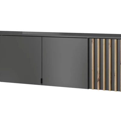 Nadstavba na šatníkovú skriňu MARFA - šírka 205 cm, grafit / dub artisan