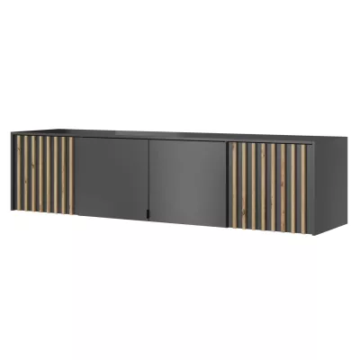 Nadstavba na šatníkovú skriňu MARFA - šírka 205 cm, grafit / dub artisan