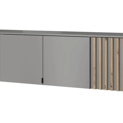 Nadstavba na šatníkovú skriňu MARFA - šírka 205 cm, šedá / dub artisan