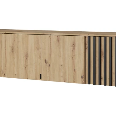 Nadstavba na šatníkovú skriňu MARFA - šírka 205 cm, dub artisan / čierna