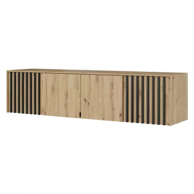 Nadstavba na šatníkovú skriňu MARFA - šírka 205 cm, dub artisan / čierna