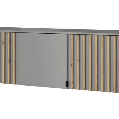 Nadstavba na šatníkovú skriňu MARFA - šírka 155 cm, šedá / dub artisan
