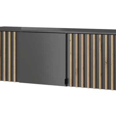 Nadstavba na šatníkovú skriňu MARFA - šírka 155 cm, grafit / dub artisan