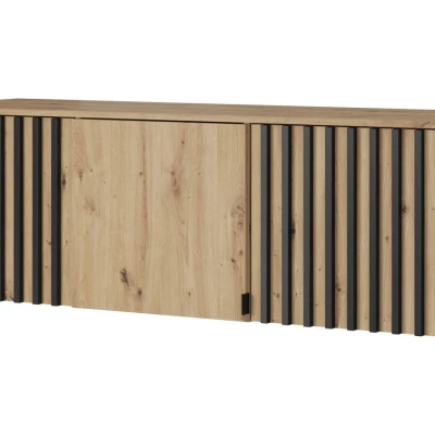 Nadstavba na šatníkovú skriňu MARFA - šírka 155 cm, dub artisan / čierna