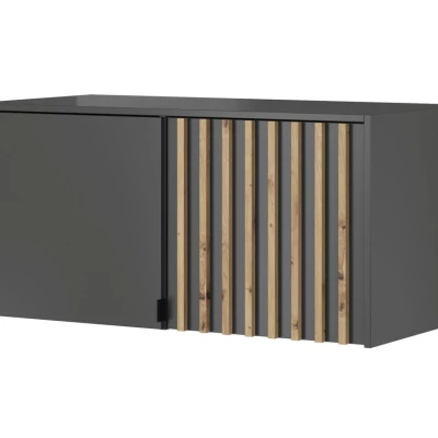 Nadstavba na šatníkovú skriňu MARFA - šírka 105 cm, grafit / dub artisan