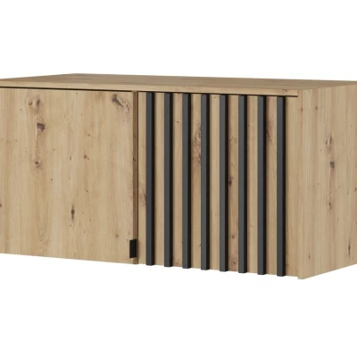 Nadstavba na šatníkovú skriňu MARFA - šírka 105 cm, dub artisan / čierna