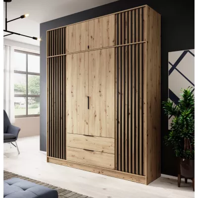 Nadstavba na šatníkovú skriňu MARFA - šírka 205 cm, dub artisan / čierna