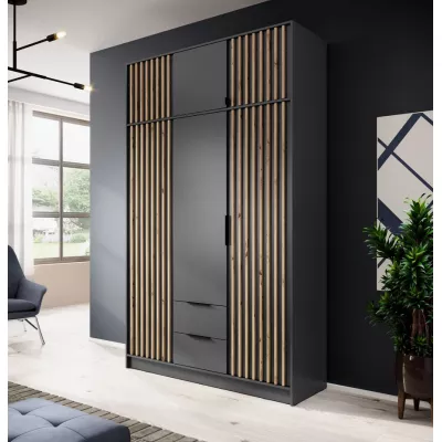 Nadstavba na šatníkovú skriňu MARFA - šírka 155 cm, grafit / dub artisan