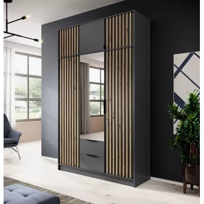 Nadstavba na šatníkovú skriňu MARFA - šírka 155 cm, grafit / dub artisan