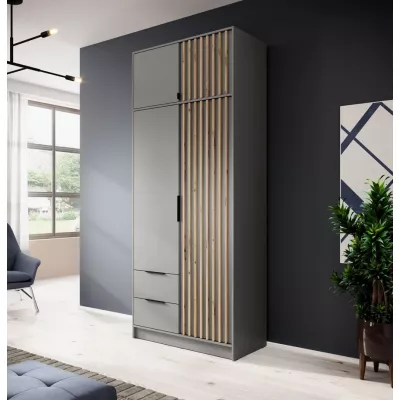 Nadstavba na šatníkovú skriňu MARFA - šírka 105 cm, grafit / dub artisan