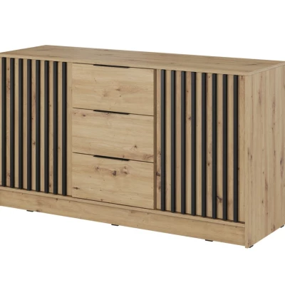 Kombinovaná komoda MARFA - dub artisan / čierna