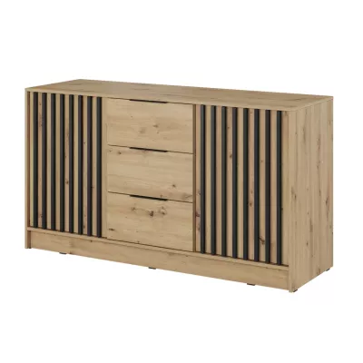Kombinovaná komoda MARFA - dub artisan / čierna