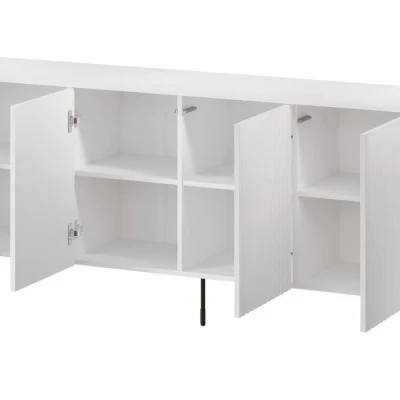 Široká komoda s dvierkami CALERA - biela