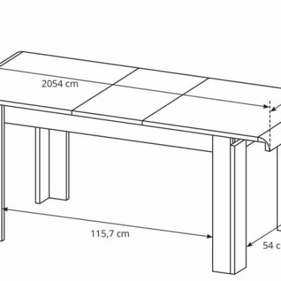 Jedálenský rozkladací stôl 145(185)x80 LUVERNE - dub sonoma
