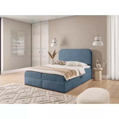 Manželská kontinentálna posteľ 200x200 GADALUPA - modrá + topper