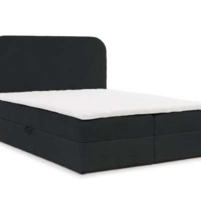 Jednolôžková kontinentálna posteľ 120x200 GADALUPA - čierna + topper
