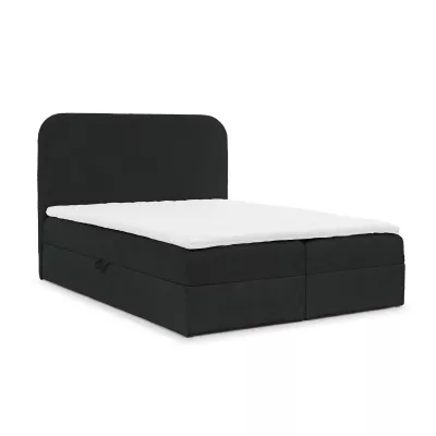 Jednolôžková kontinentálna posteľ 120x200 GADALUPA - čierna + topper
