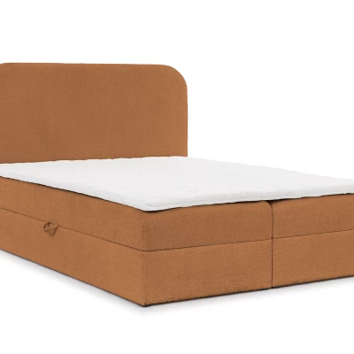 Jednolôžková kontinentálna posteľ 120x200 GADALUPA - hnedá + topper