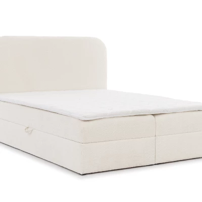 Jednolôžková kontinentálna posteľ 120x200 GADALUPA - smotanová + topper