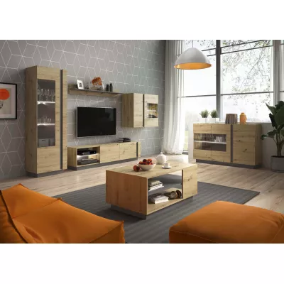 Televízny stolík 138 cm DOTHAN - dub artisan / grafitový