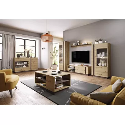 Televízny stolík 138 cm DOTHAN - dub artisan / grafitový