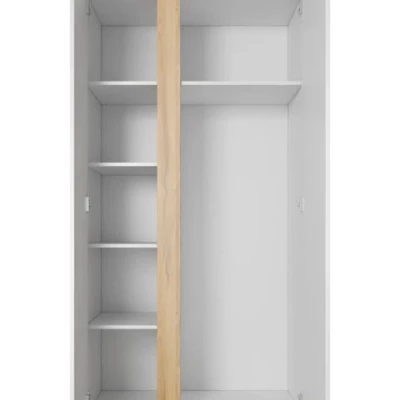 Dvojdverová šatníková skriňa 97 cm DOTHAN - dub grandson / biela / lesklá biela