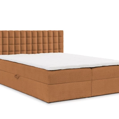 Manželská boxspringová posteľ 140x200 SALOMA - hnedá + topper